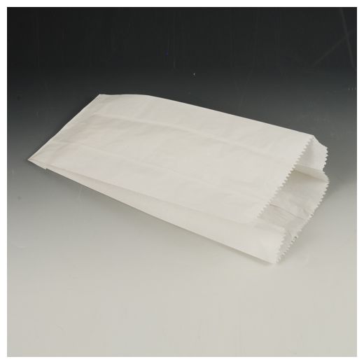 Papierfaltenbeutel, Cellulose, gefädelt 21 cm x 10 cm x 5 cm weiss Füllinhalt 0,5 kg 1