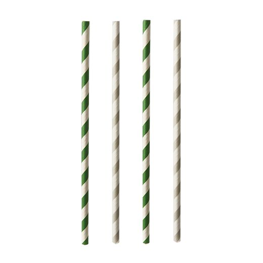 Trinkhalme, Papier Ø 6 mm · 20 cm farbig sortiert "Stripes" 1