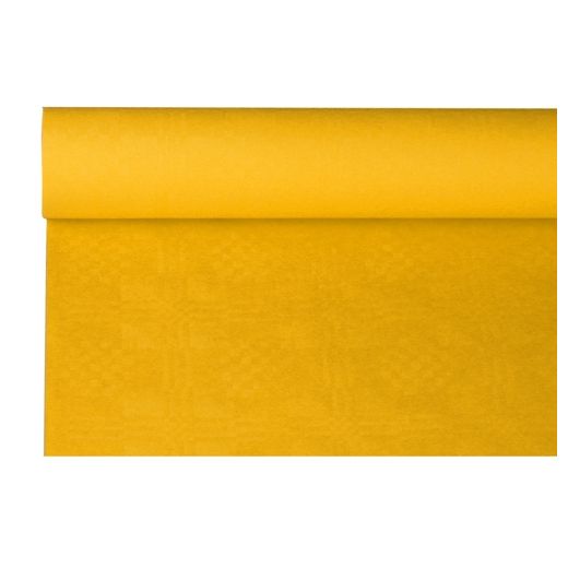 Papiertischtuch mit Damastprägung 8 m x 1,2 m gelb 1