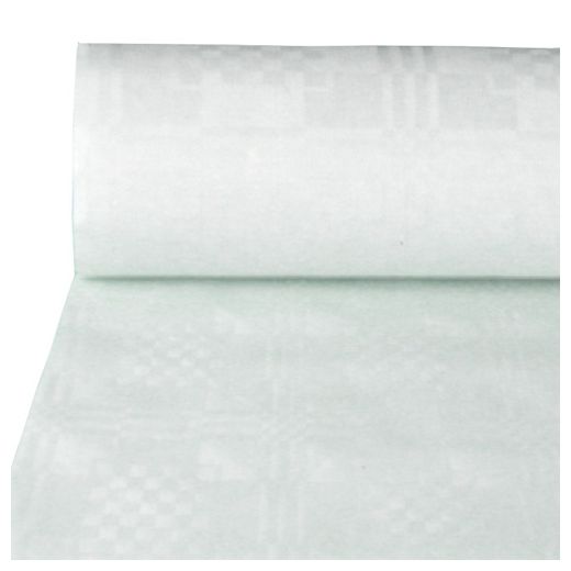 Papiertischtuch mit Damastprägung 100 m x 1 m weiss 1