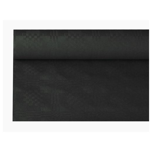Papiertischtuch mit Damastprägung 8 m x 1,2 m schwarz 1