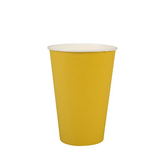 Trinkbecher, Pappe 0,2 l Ø 7 cm · 9,7 cm gelb 1