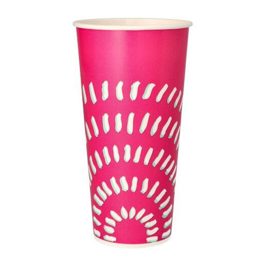 Trinkbecher für Kaltgetränke, Pappe 0,5 l Ø 8,97 cm · 16,83 cm pink 1