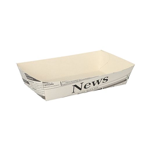 Pommes-Frites-Trays 3,8 cm x 8,5 cm x 15,5 cm weiss "Newsprint" 1