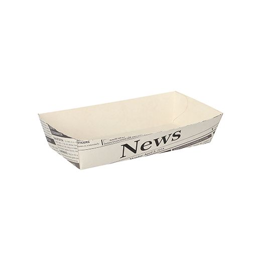 Pommes-Frites-Trays 3,5 cm x 7 cm x 15 cm weiss "Newsprint" 1