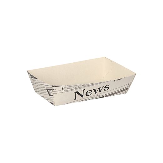 Pommes-Frites-Trays 3,5 cm x 7 cm x 12 cm weiss "Newsprint" 1