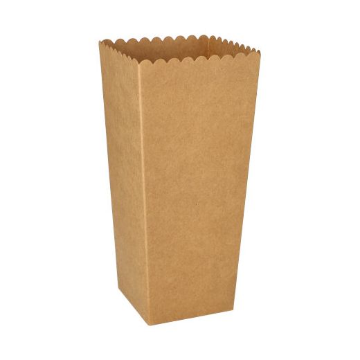 Popcorn-Boxen Pappe "pure" eckig 1300 ml 19,7 cm x 7 cm x 7 cm braun klein 1