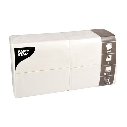 Servietten, 1-lagig 1/8-Falz 33 cm x 33 cm weiss 1
