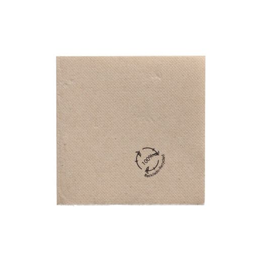 Servietten, 2-lagig "PUNTO" 1/4-Falz 20 cm x 20 cm natur aus recyceltem Papier, mikrogeprägt, in Spenderbox 1