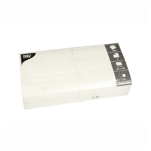 Servietten, 2-lagig 1/4-Falz 33 cm x 33 cm weiss 1