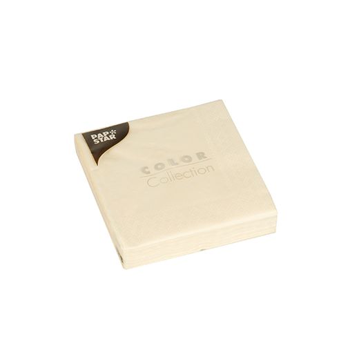 Servietten, 3-lagig 1/4-Falz 24 cm x 24 cm creme 1