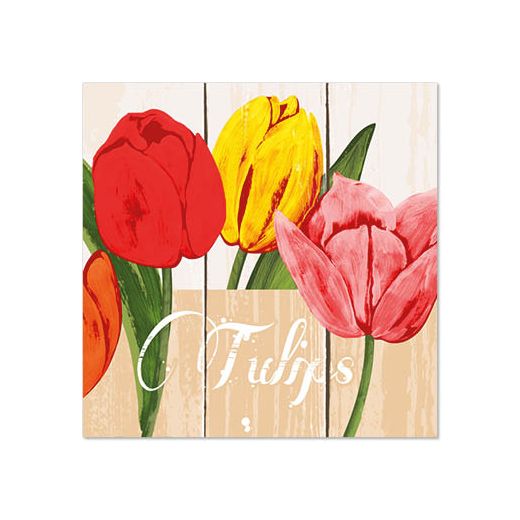 Servietten, 3-lagig 1/4-Falz 25 cm x 25 cm "Blooming Tulips" 1