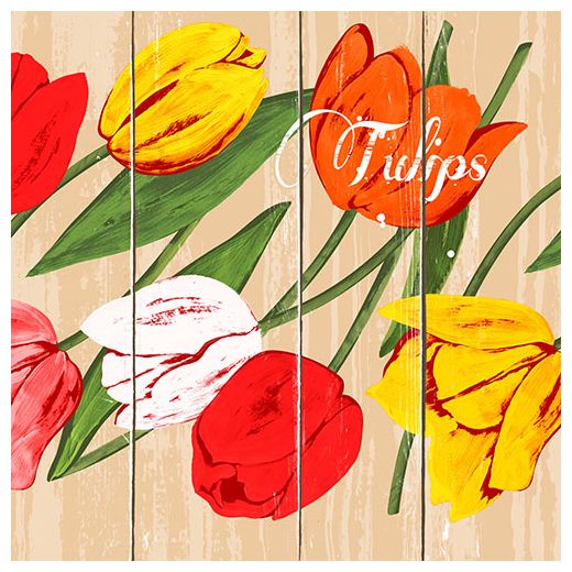 Servietten, 3-lagig 1/4-Falz 33 cm x 33 cm "Blooming Tulips" 1