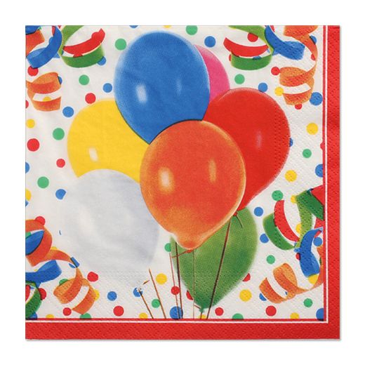 Servietten, 3-lagig 1/4-Falz 33 cm x 33 cm "Lucky Balloons" 1