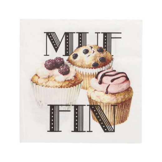 Servietten, 3-lagig 1/4-Falz 33 cm x 33 cm "Muffin" 1
