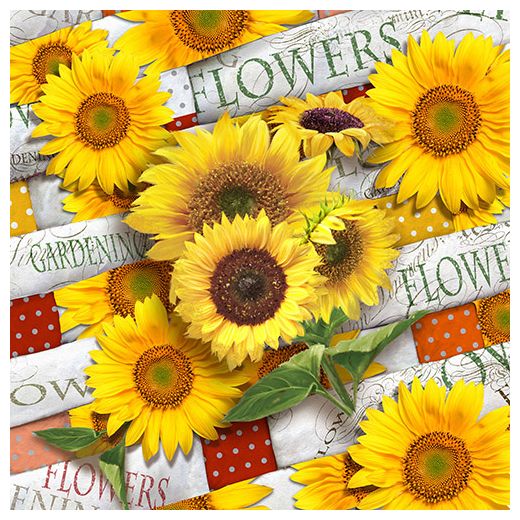 Servietten, 3-lagig 1/4-Falz 33 cm x 33 cm "Sunflower Field" 1