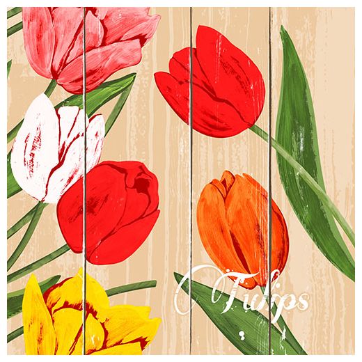 Servietten, 3-lagig 1/4-Falz 40 cm x 40 cm "Blooming Tulips" 1