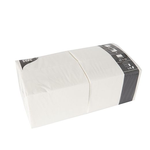 Servietten, 3-lagig 1/8-Falz 33 cm x 33 cm weiss 1
