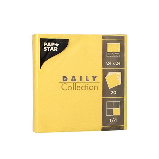 Servietten "DAILY Collection" 1/4-Falz 24 cm x 24 cm gelb 1