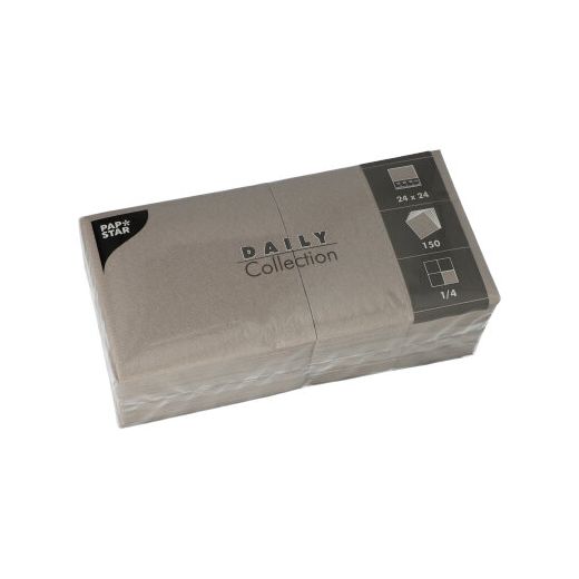 Servietten "DAILY Collection" 1/4-Falz 24 cm x 24 cm grau 1
