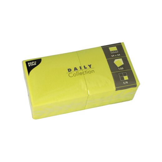Servietten "DAILY Collection" 1/4-Falz 24 cm x 24 cm limonengrün 1