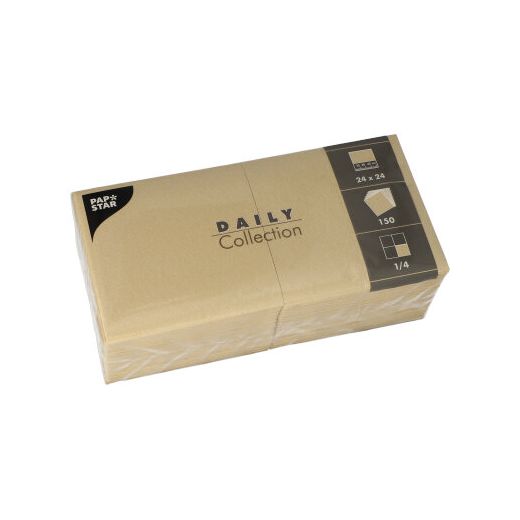 Servietten "DAILY Collection" 1/4-Falz 24 cm x 24 cm sand 1
