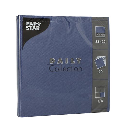 Servietten "DAILY Collection" 1/4-Falz 32 cm x 32 cm dunkelblau 1