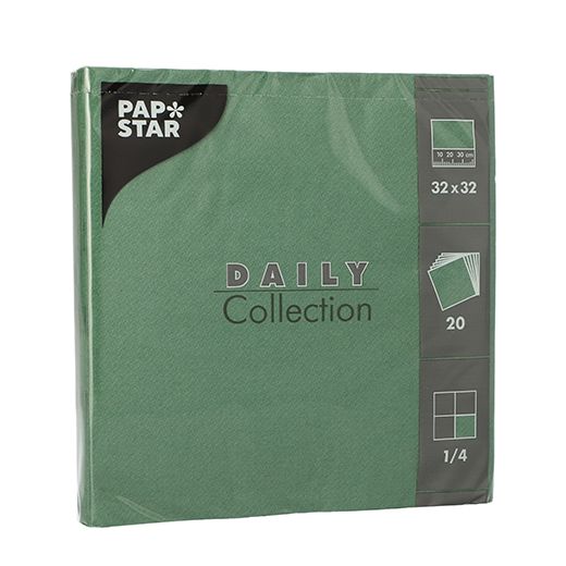 Servietten "DAILY Collection" 1/4-Falz 32 cm x 32 cm dunkelgrün 1