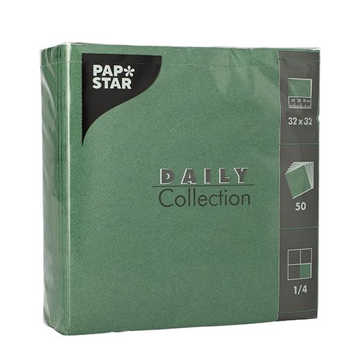 Servietten "DAILY Collection" 1/4-Falz 32 cm x 32 cm dunkelgrün 1