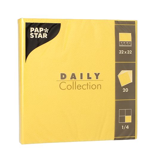 Servietten "DAILY Collection" 1/4-Falz 32 cm x 32 cm gelb 1