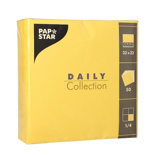 Servietten "DAILY Collection" 1/4-Falz 32 cm x 32 cm gelb 1