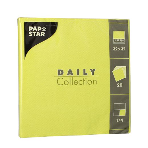 Servietten "DAILY Collection" 1/4-Falz 32 cm x 32 cm limonengrün 1