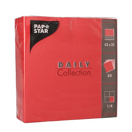 Servietten "DAILY Collection" 1/4-Falz 32 cm x 32 cm rot 1