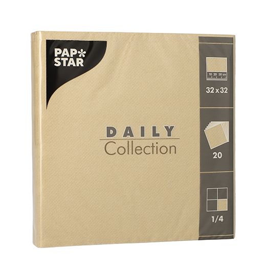 Servietten "DAILY Collection" 1/4-Falz 32 cm x 32 cm sand 1