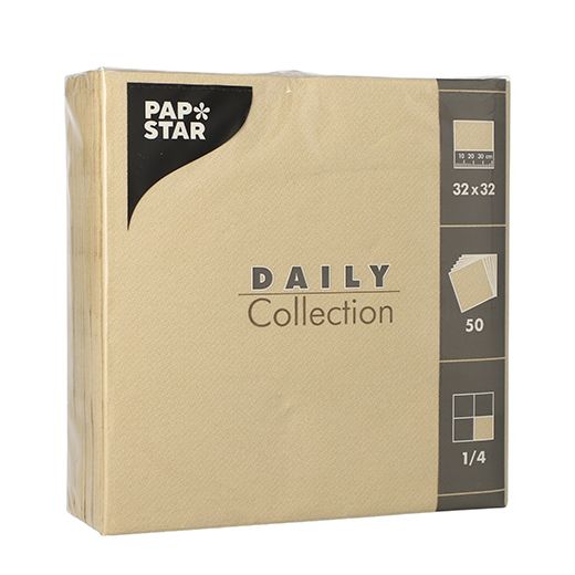 Servietten "DAILY Collection" 1/4-Falz 32 cm x 32 cm sand 1