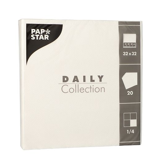 Servietten "DAILY Collection" 1/4-Falz 32 cm x 32 cm weiss 1