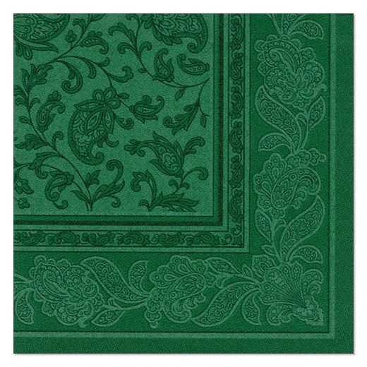 Servietten "ROYAL Collection" 1/4-Falz 40 cm x 40 cm dunkelgrün "Ornaments" 1