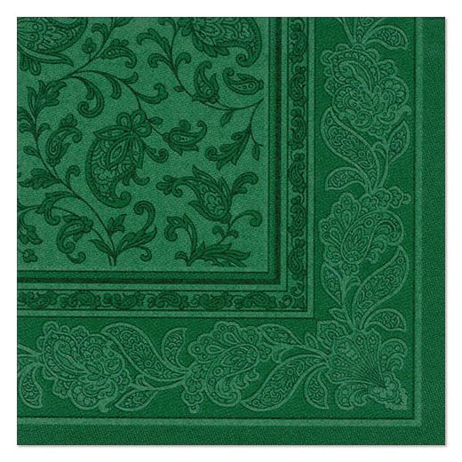 Servietten "ROYAL Collection" 1/4-Falz 40 cm x 40 cm dunkelgrün "Ornaments" 1