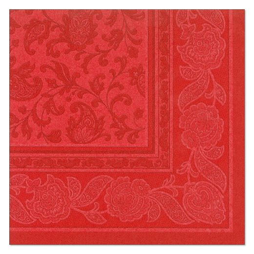 Servietten "ROYAL Collection" 1/4-Falz 40 cm x 40 cm rot "Ornaments" 1