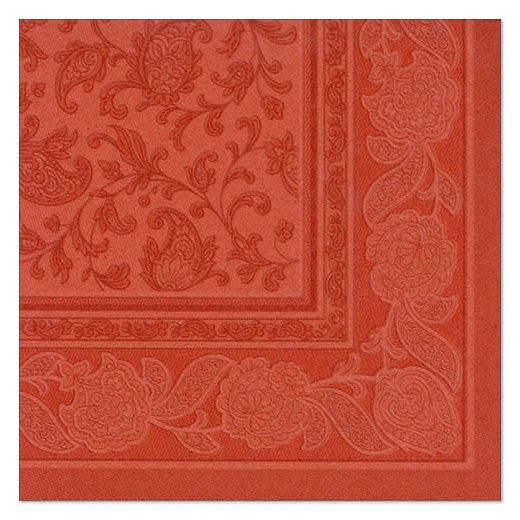 Servietten "ROYAL Collection" 1/4-Falz 40 cm x 40 cm terracotta "Ornaments" 1