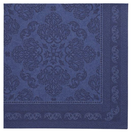 Servietten "ROYAL Collection" 1/4-Falz 40 cm x 40 cm dunkelblau "Arabesque" 1