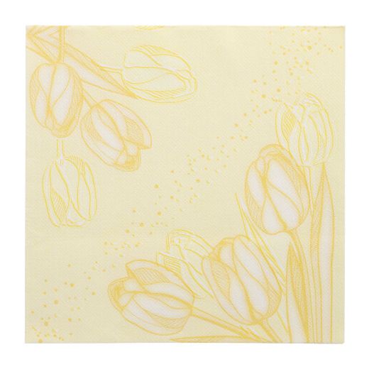 Servietten "ROYAL Collection" 1/4-Falz 40 cm x 40 cm gelb "Tulip Shape" 1