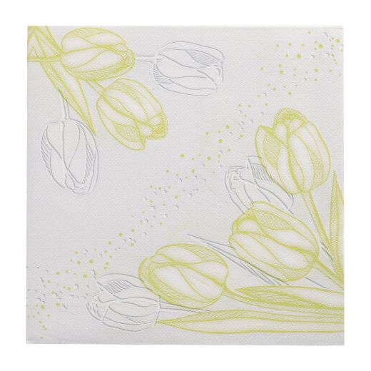 Servietten "ROYAL Collection" 1/4-Falz 40 cm x 40 cm limonengrün "Tulip Shape" 1