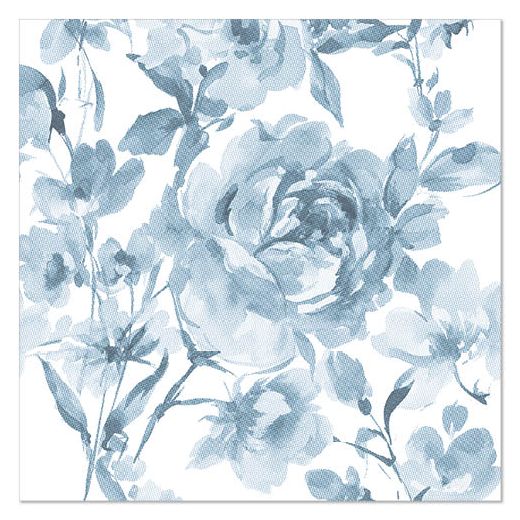 Servietten "ROYAL Collection" 1/4-Falz 40 cm x 40 cm blau "Rose" 1