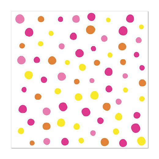 Servietten, 3-lagig 1/4-Falz 33 cm x 33 cm pink "Colourful Dots" 1