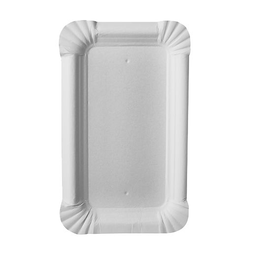 Teller, Pappe "pure" eckig 9 cm x 15 cm weiss 1