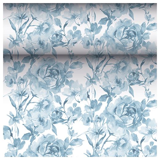 Tischläufer, stoffähnlich, PV-Tissue Mix "ROYAL Collection" 24 m x 40 cm blau "Rose" 1