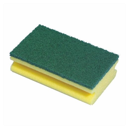 Jumboschwamm eckig 4,1 cm x 15 cm x 8,5 cm gelb/grün mit Griffrille, kratzend 1