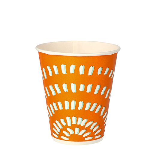 Trinkbecher für Kaltgetränke, Pappe 0,25 l Ø 8,97 cm · 10 cm orange 1