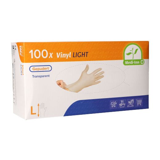 "Medi-Inn® PS" Handschuhe, Vinyl gepudert "Light" transparent Größe L 1